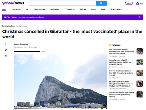 Gibraltar Xmas Cancelled Despite Majority Vaxed