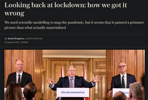 UK Telegraph Admits Failure of Lockdown Models