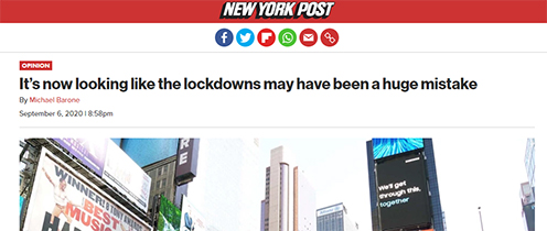 NYP - Lockdown was Huge Mistake