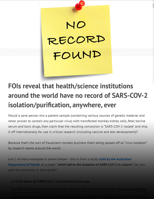 40 FOIs Confirm No Virus Isolated