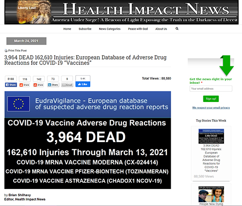 3,964 Dead from Vaccines as of Mar 13 2021
