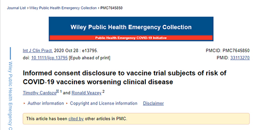 NIH Says Vaccines Make Symptoms Worse