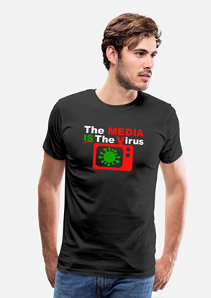 The Media IS the Virus - Men's Black T-Shirt
